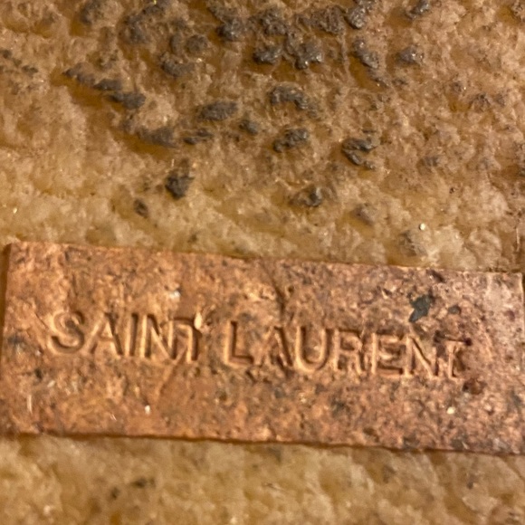 Saint Laurent black leather fur insole sandals sz 10 - Picture 11 of 13